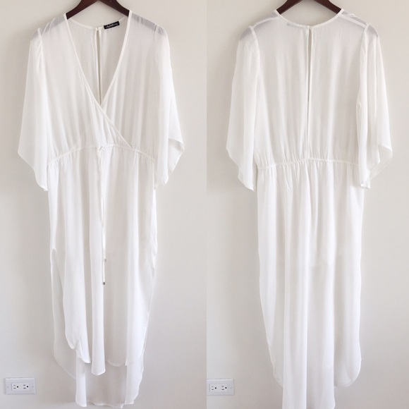 ekAttire DREAMS Flowy Ivory Maxi Swim Coverup S - Picture 1 of 4